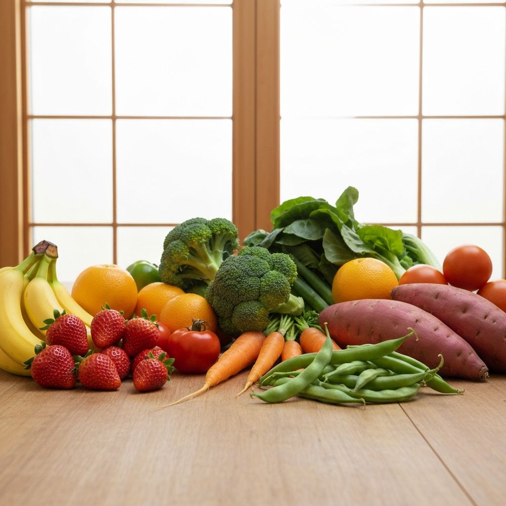 Mode de vie sain avec fruits et légumes